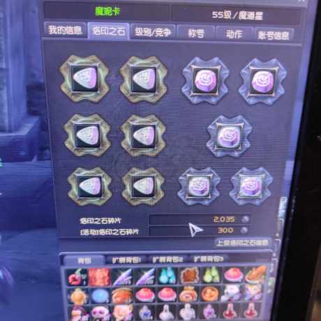 永恒之塔-账号-[魔道星 55级]8角色满级一乃一魔道烙印齐全乃妈烙印齐全大小乌套装