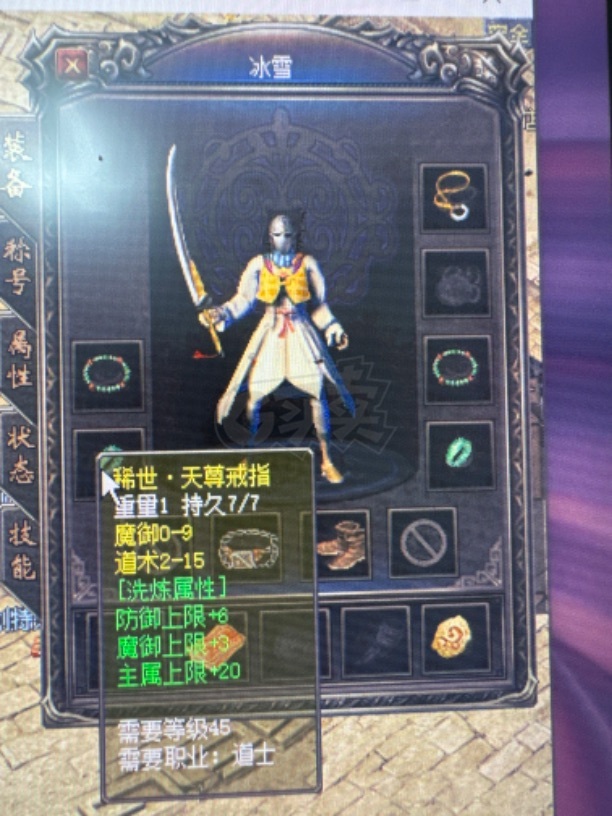 热血传奇1.76秒卡传承版-账号-[道士 75级]75级满级顶配全服唯一皮鞋