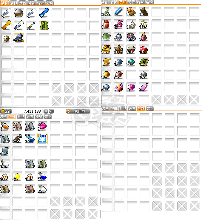 冒险岛-账号-[牧师 45级]12角色位*已有角色直接交易*大背包老帐号*新建角色需要挂3