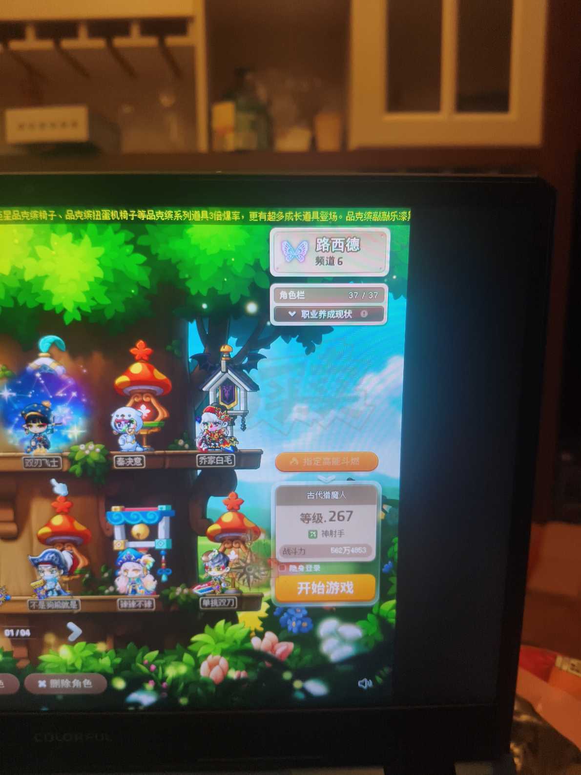 冒险岛-账号-[神射手 267级]自己五年的心血号！就卖个角色位钱！联盟7900了！拿来就能玩