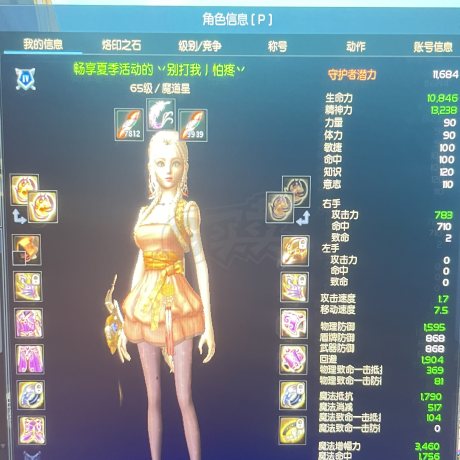 永恒之塔-账号-[护法星 65级]65级军装护法65级副本65套魔道