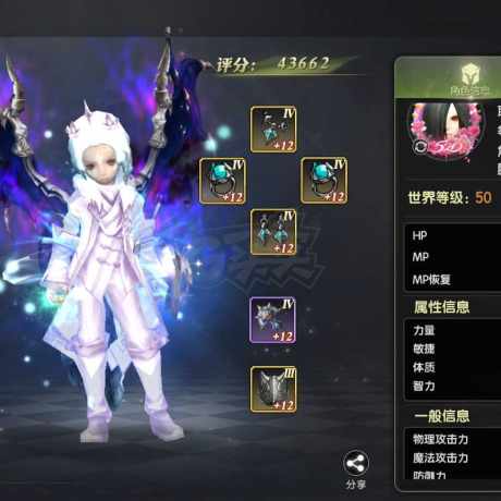龙之谷世界-账号-[祭司 ]4.37战力雷神双卡两个月