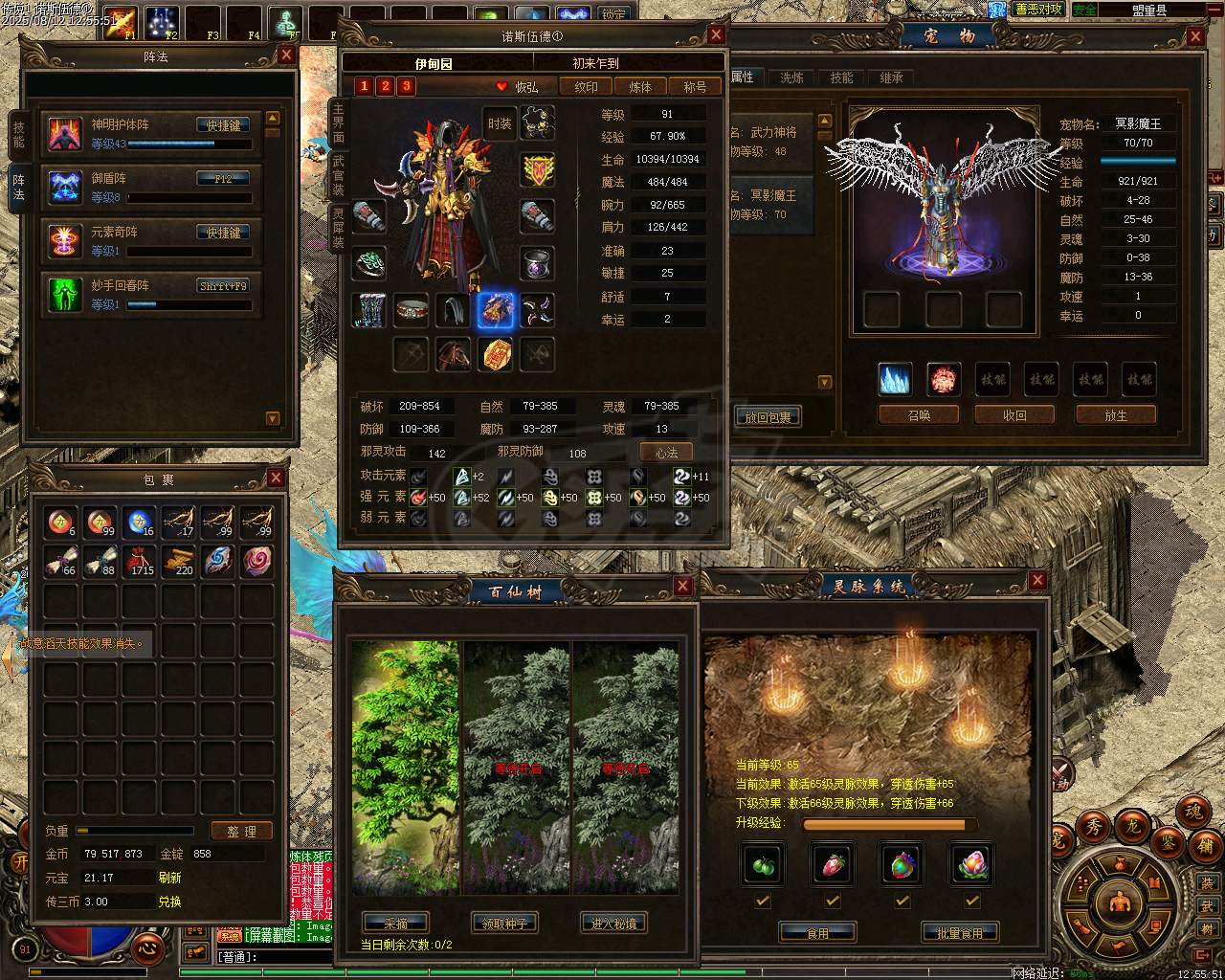 传奇3-账号-[战士 96级]战96道93刺92技能全