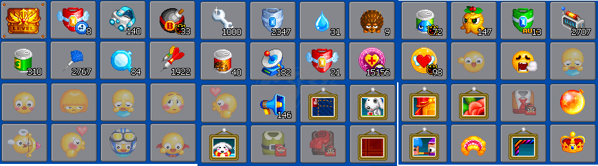 泡泡堂PC版-账号-[ 720级]8个泡泡，激战菜刀复活1.5万个，极品账号装饰