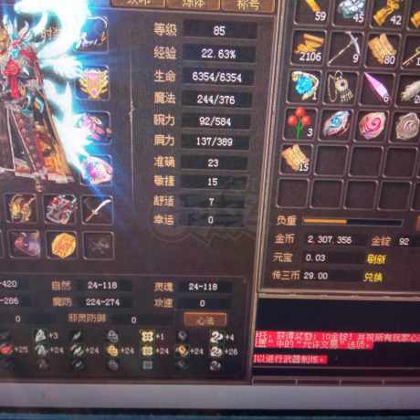 传奇3-账号-[战士 85级]震撼低价，号上还有29传三币，看中直接拍，不还价不墨迹