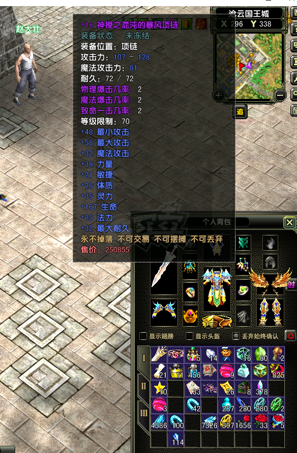 风云怀旧服-账号-[战士 炼气期1阶]84CY全套极品神属性ZS