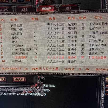 传奇世界-账号-[法师 天人55重]出售带装备