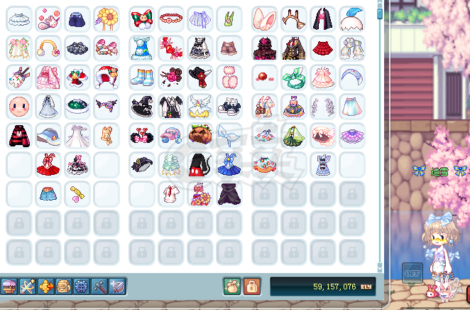 彩虹岛-账号-[法师 300级]精品小编码衣柜号多个蝴蝶结