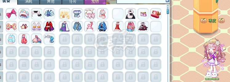 彩虹岛-账号-[法师 300级]精品小编码衣柜号多个蝴蝶结