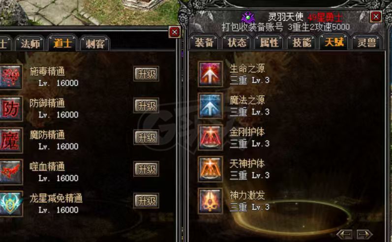 传奇外传-账号-[主体道士 49级]主号49星