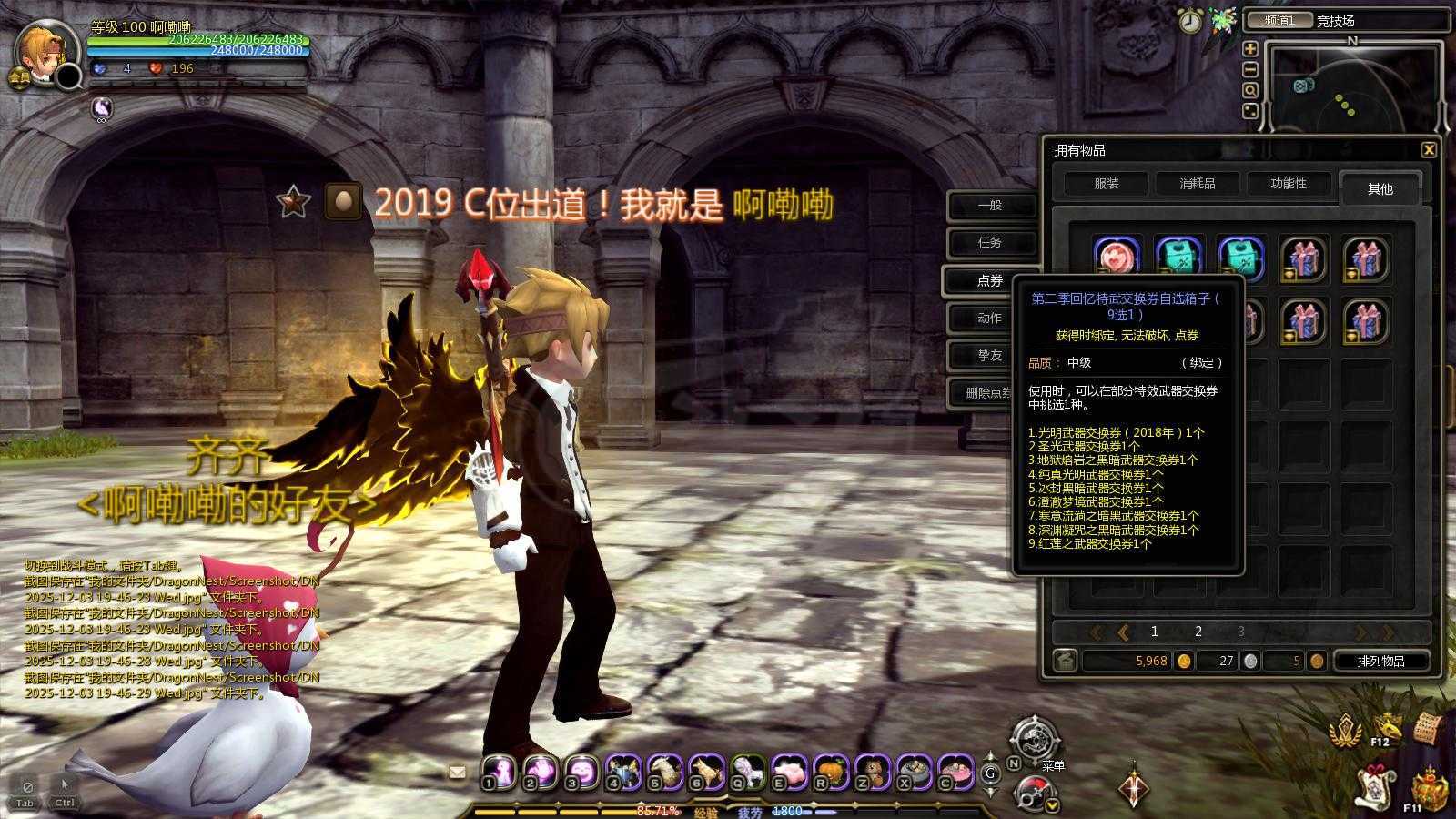 龙之谷-账号-[毁灭者 100级]特务战士刺客魔术师，都可以转职