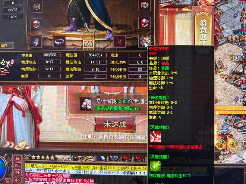 传奇世界-账号-[法师 40级]冰盾法 重点是五级豹子技能