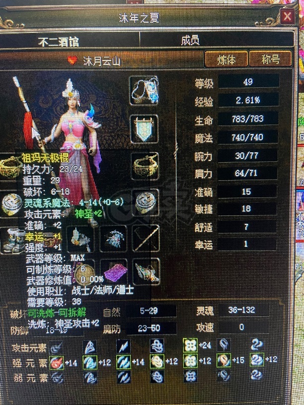 传奇3-账号-[道士 49级]美女精品道士   内涵好