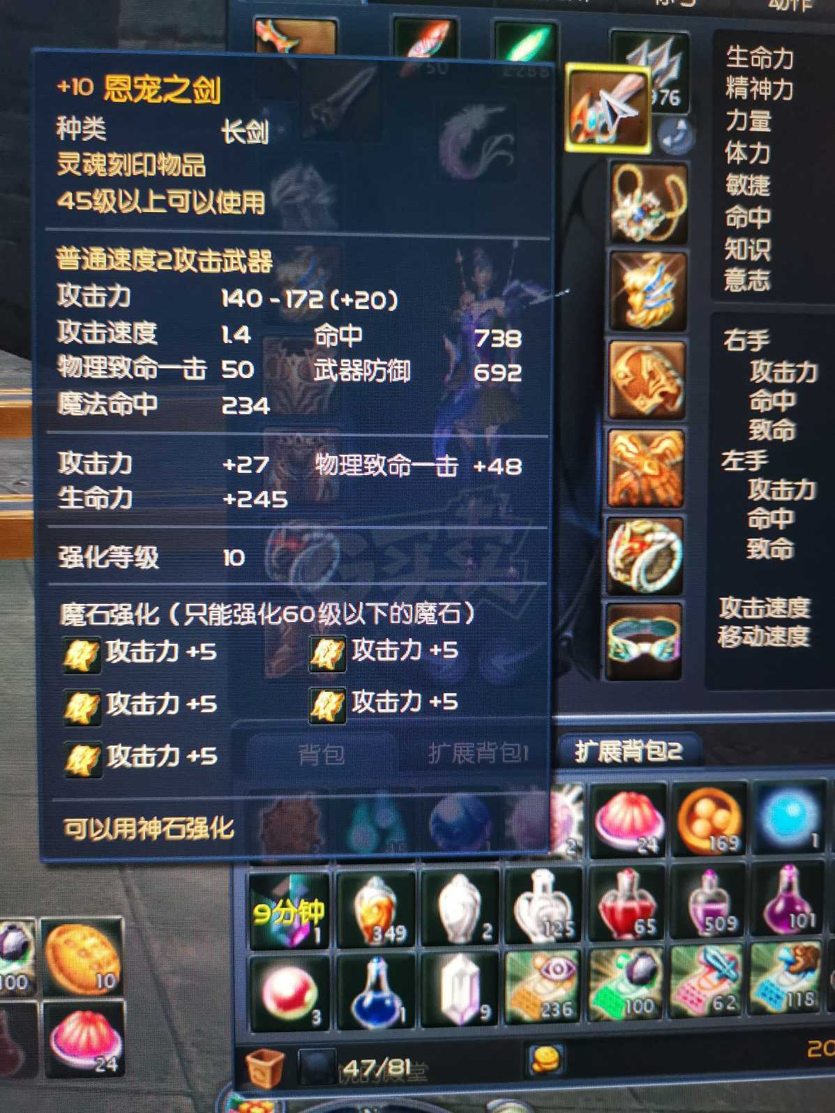 永恒之塔-账号-[杀星 45级]裸攻460*全身攻五  十夫首饰套爆炸输出杀星