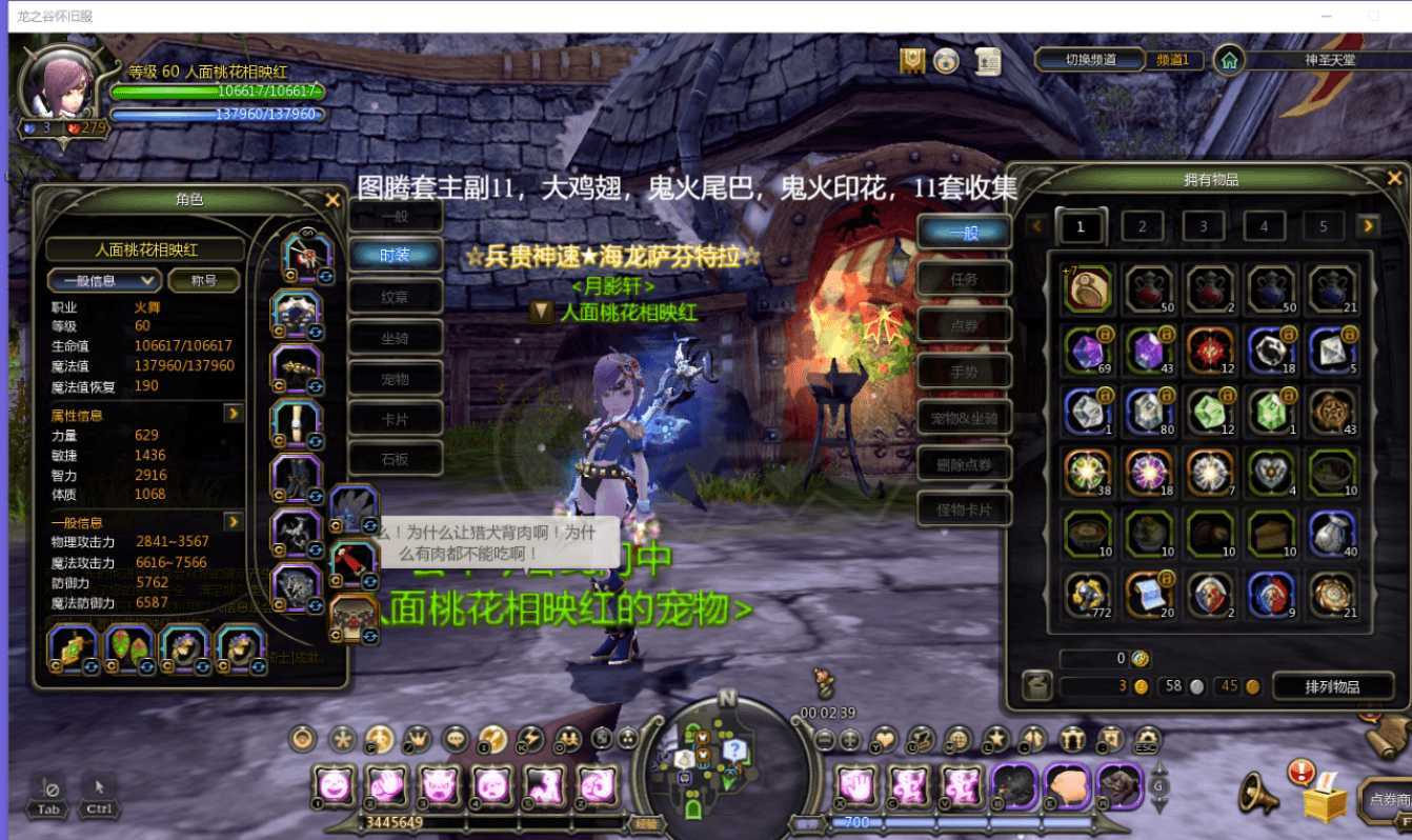 龙之谷怀旧服-账号-[雷神 60级]八连体，专精284，自带12级公会2页仓库