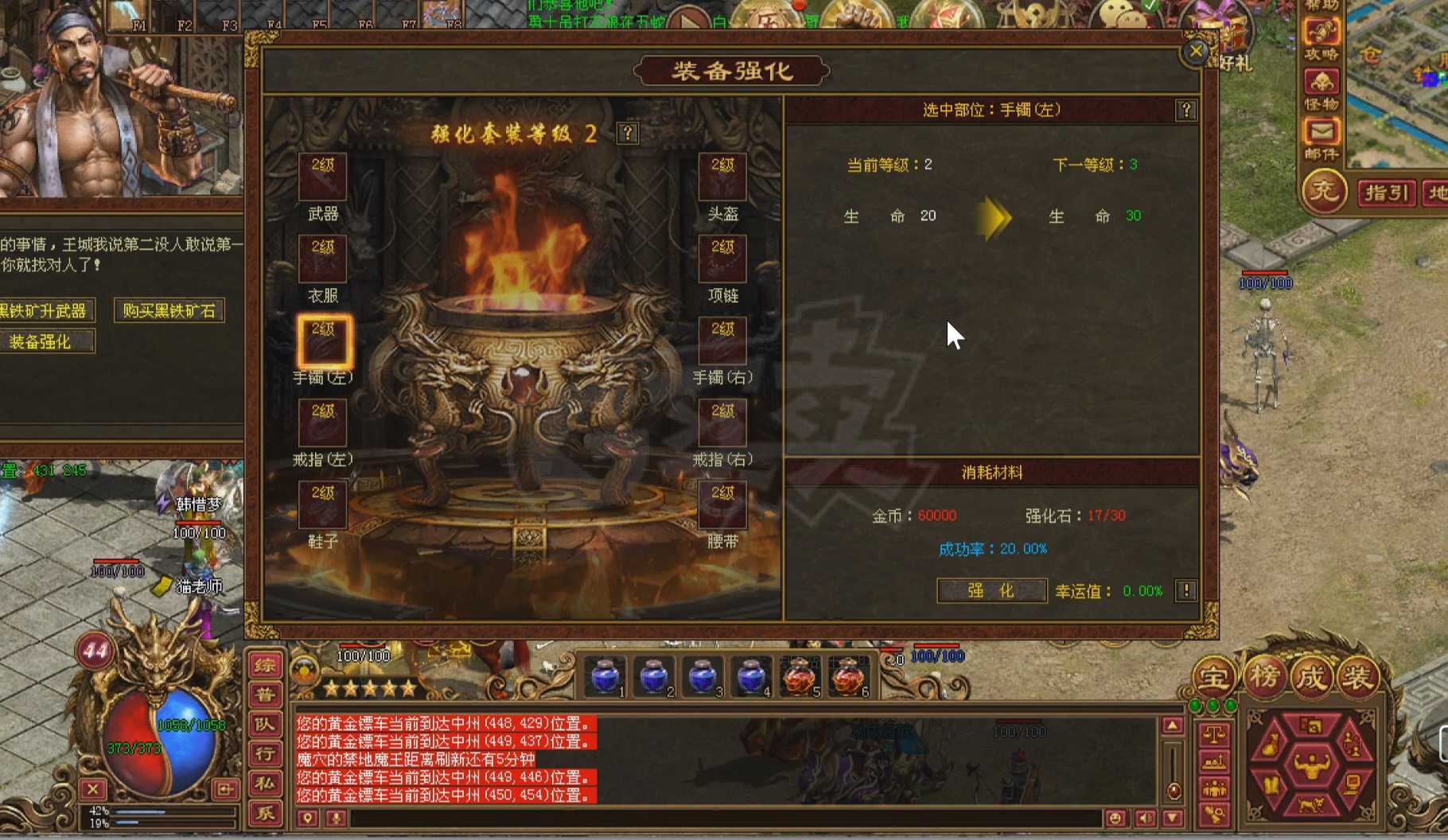 传奇世界-账号-[法师 44级]50*雷盾法，全身强2，大包裹，800个绑太阳水月卡10天