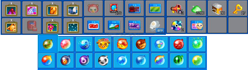 泡泡堂PC版-账号-[ 720级]有18个泡泡，一万个菜刀复活，其他多个装饰道具