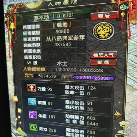 风云-账号-[术士 炼气期*1阶]PD65.9级法号