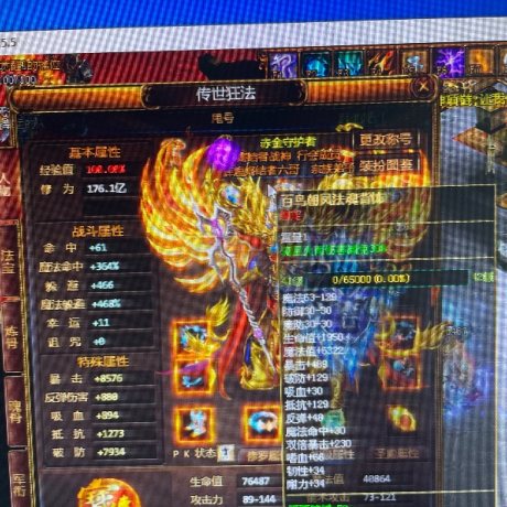 夺宝传世-账号-[法师 71级]真火430战龙封魔图满级边上带重生道