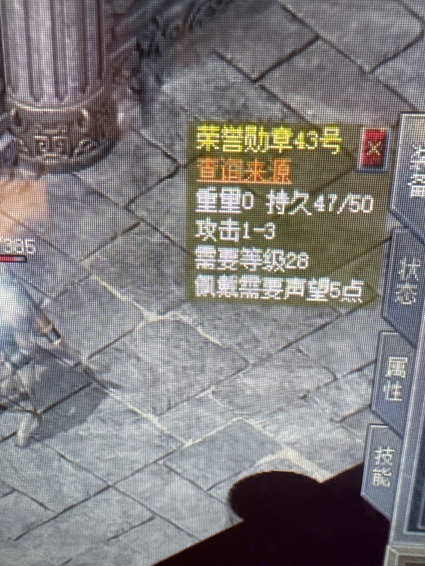 传奇新百区-盟重神兵-账号-[战士 51级]32运4炼狱43号勋章