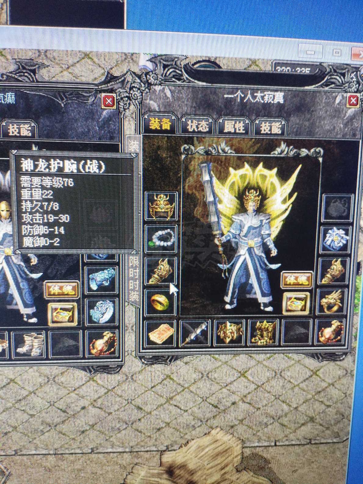 传奇外传-账号-[主体战士 101级]一区唯一高等级精修带神龙战双9套战道