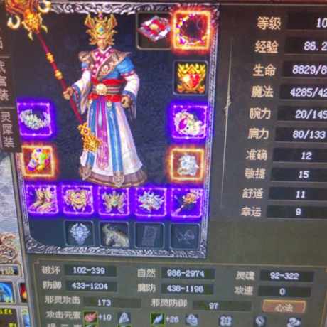 传奇3-账号-[法师 100级]极品礼服法师全套打包低价出售