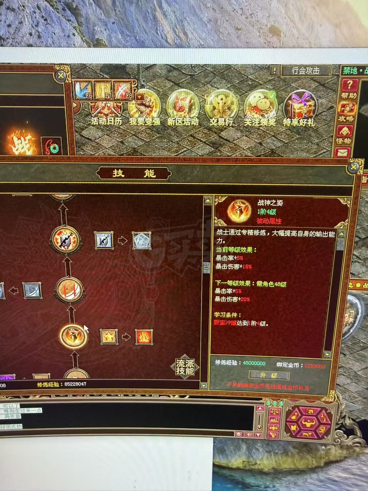 传奇世界-账号-[战士 50级]满级狂战 5级豹子 加3套差两个铜锤 圣头 手镯 腰带 修炼2600多