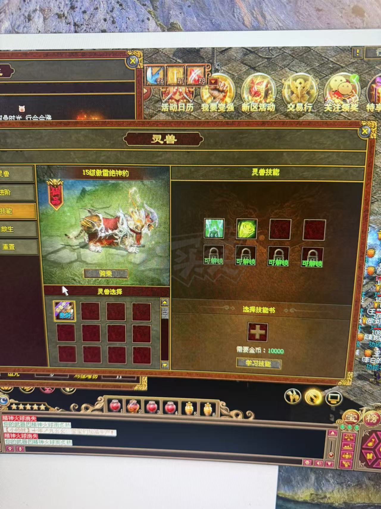 传奇世界-账号-[战士 50级]满级狂战 5级豹子 加3套差两个铜锤 圣头 手镯 腰带 修炼2600多