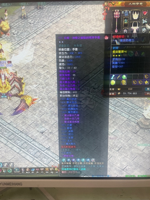 风云-账号-[术士 炼气期*1阶]113级法师混元套仓库里还有5000灵能，120级翅膀