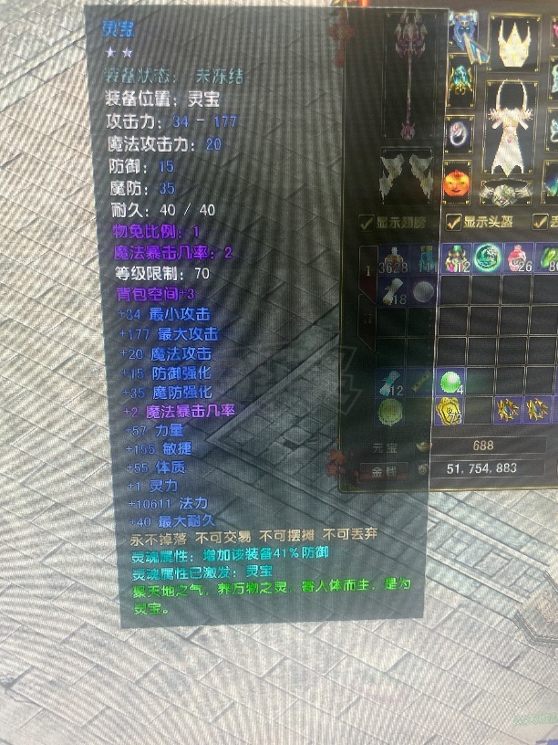 风云-账号-[术士 炼气期*1阶]113级法师混元套仓库里还有5000灵能，120级翅膀