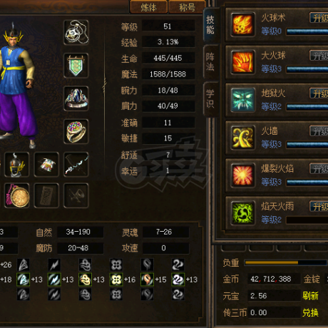 传奇3-账号-[法师 51级]实在没时间玩了，欢迎接手，等级持续提升