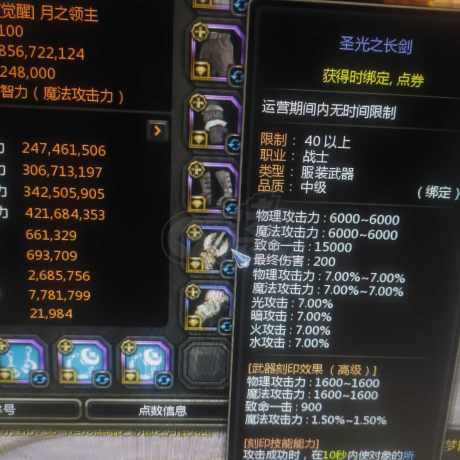 龙之谷-账号-[月之领主 99级]100级双角色圣光特务全网最低