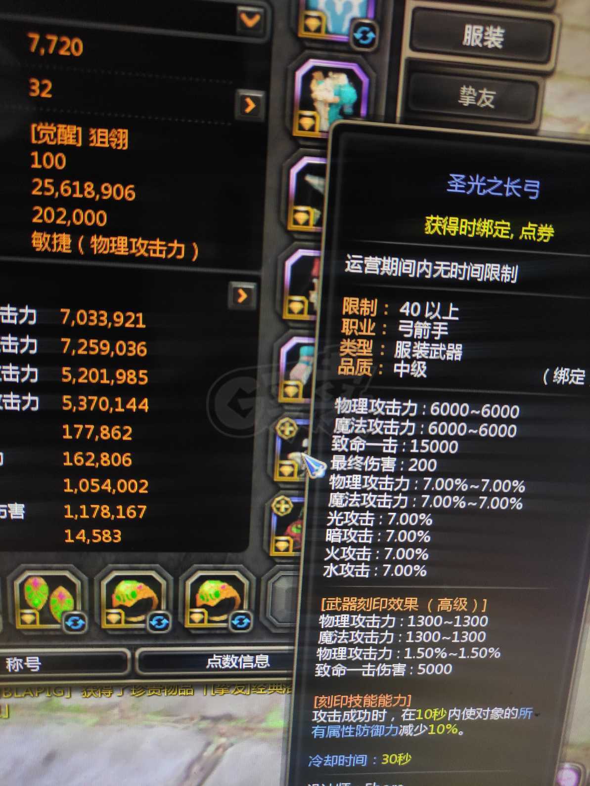 龙之谷-账号-[月之领主 99级]100级双角色圣光特务全网最低
