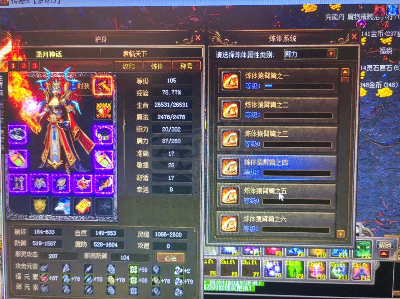 传奇3-账号-[道士 105级]极品道士全套打包出