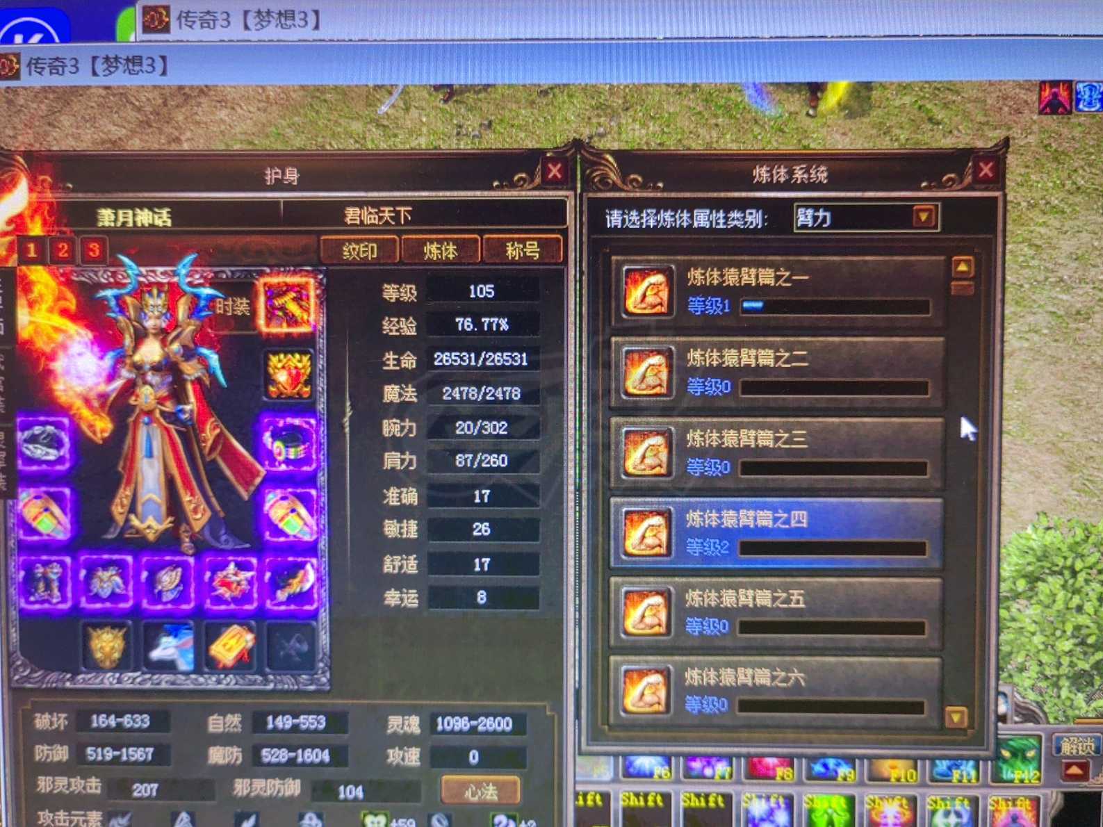 传奇3-账号-[道士 105级]极品道士全套打包出