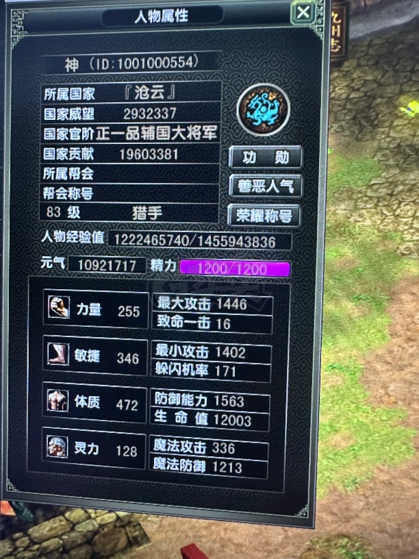 风云怀旧服-账号-[猎手 融合期*3阶]苍云83.8级射手带金乌翅膀出售