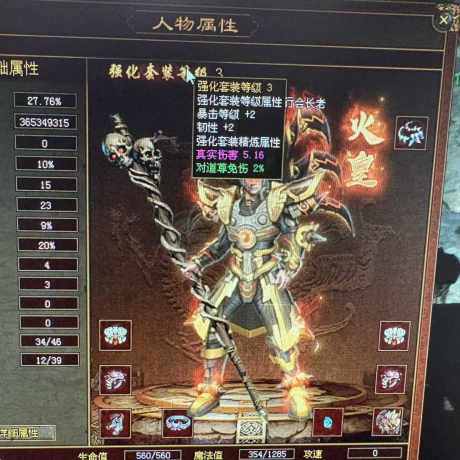 传奇世界-账号-[法师 49级]火皇49级30*经验强三套 项链强4 顶级豹子 3孔