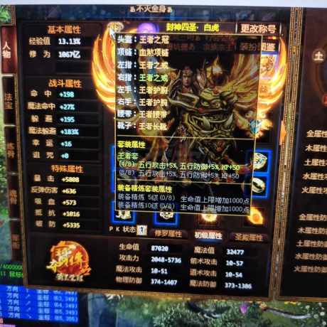 夺宝传世-账号-[战士 71级]真火367，攻击4736