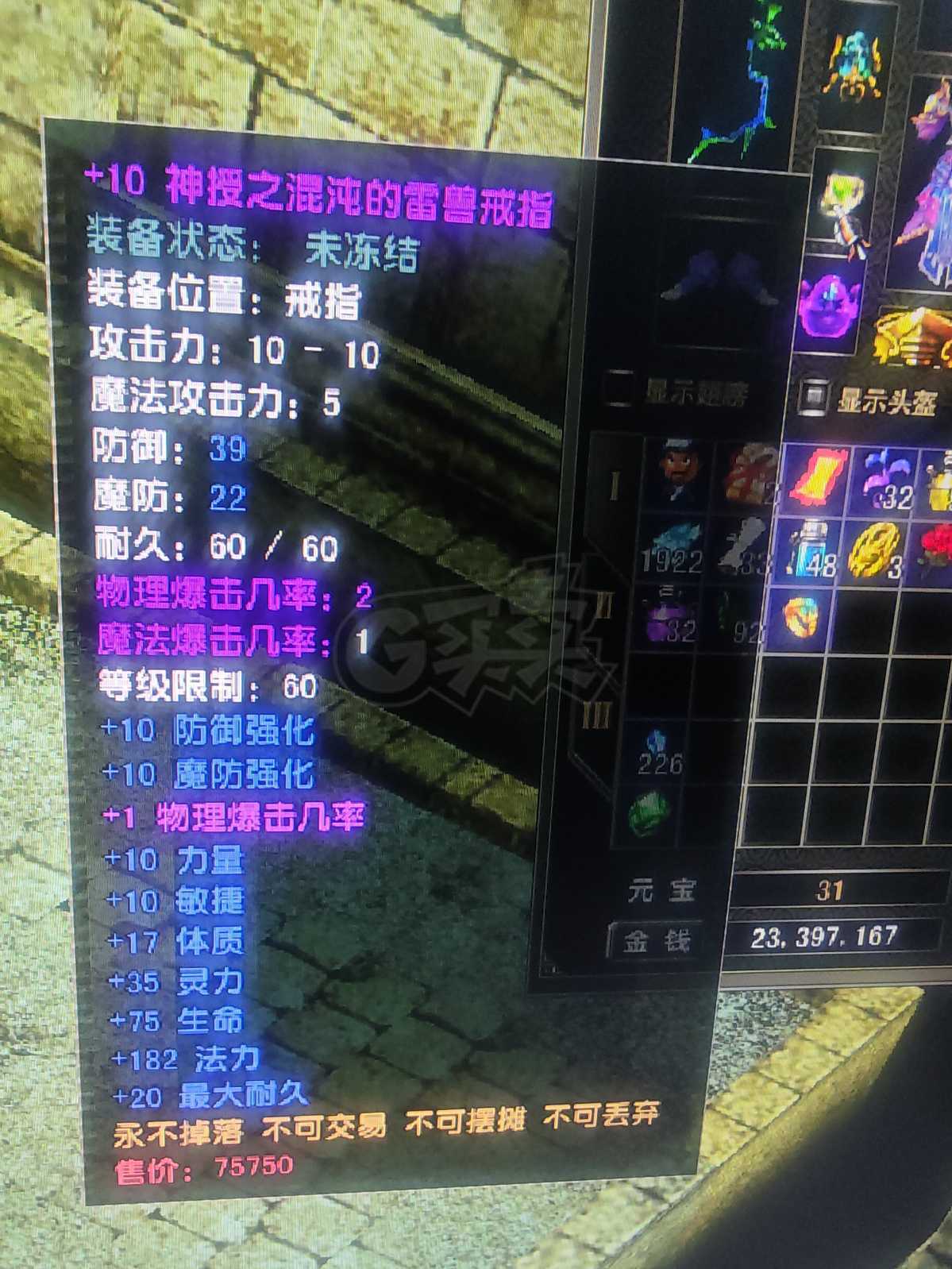 风云怀旧服-账号-[猎手 炼气期*1阶]80级60神套带*翅膀