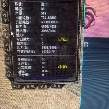传奇归来-账号-[男 道士 95级]大狗道士