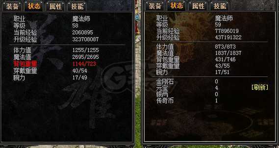 传奇外传-账号-[主体法师 59级]极品号，技能全，精修满