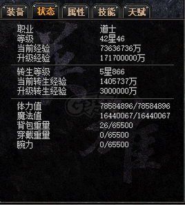 传奇外传-账号-[主体战士 999级]47星332带42星851带42星46，三攻速三重生，甩卖不议价