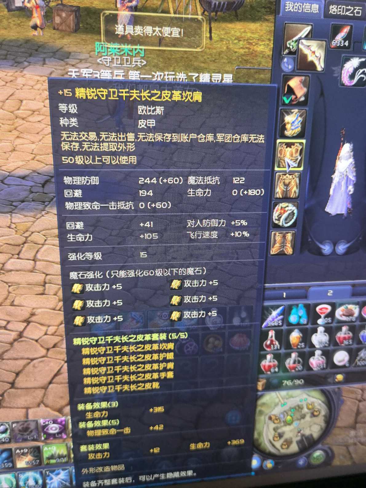 永恒之塔-账号-[弓星 50级]塔15 *精千15* 精百两套15*魔抗*魔命*第一弓星