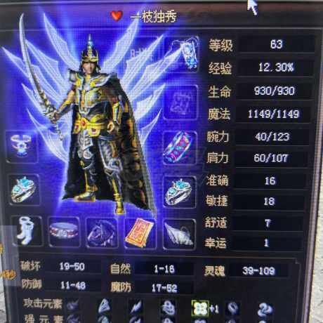 传奇3(时长版)-账号-[道士 63级]黑马五级青云戒指