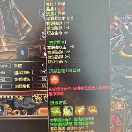 传奇世界-账号-[法师 52级]3件强4火法，40级衣服法神套，洗练大多增强等级