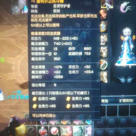 永恒之塔-账号-[护法星 50级]塔杖，塔盾，德巴锤子，黑暗防具首饰