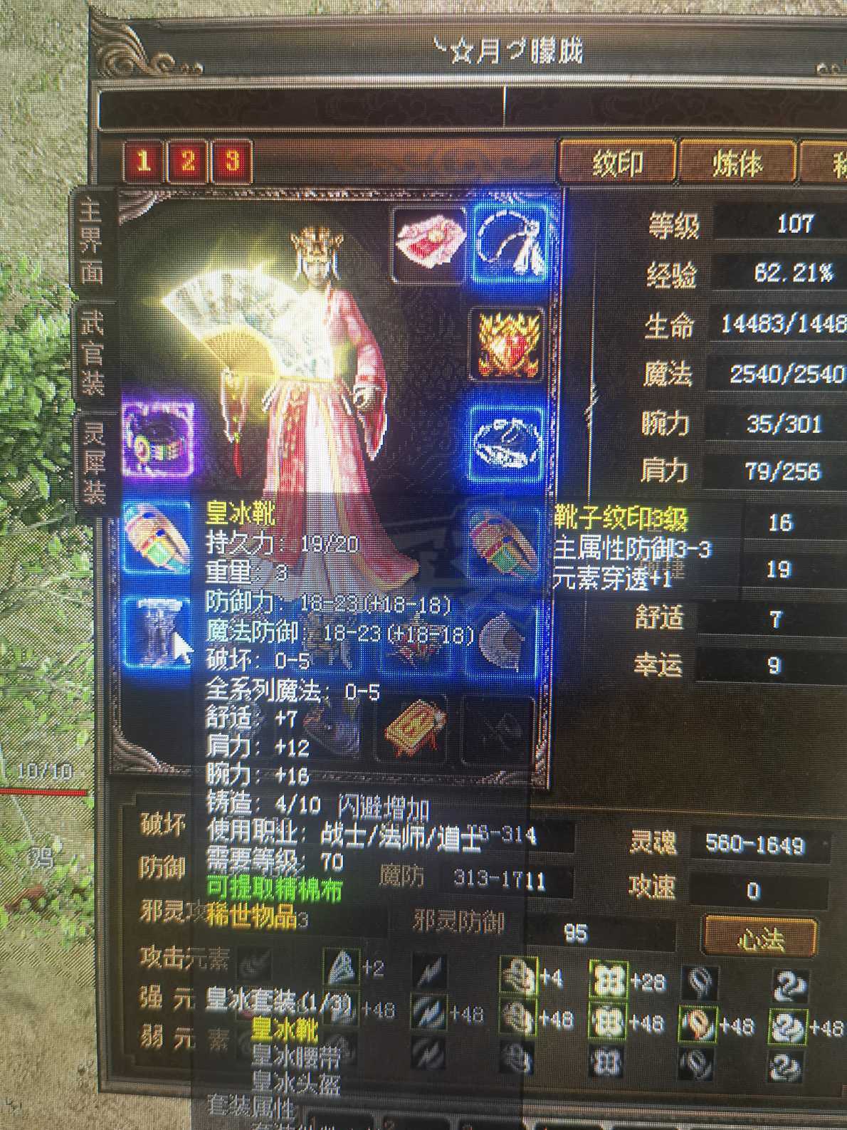 传奇3-账号-[道士 107级]四转107级女道士，凤鸣首饰齐全。