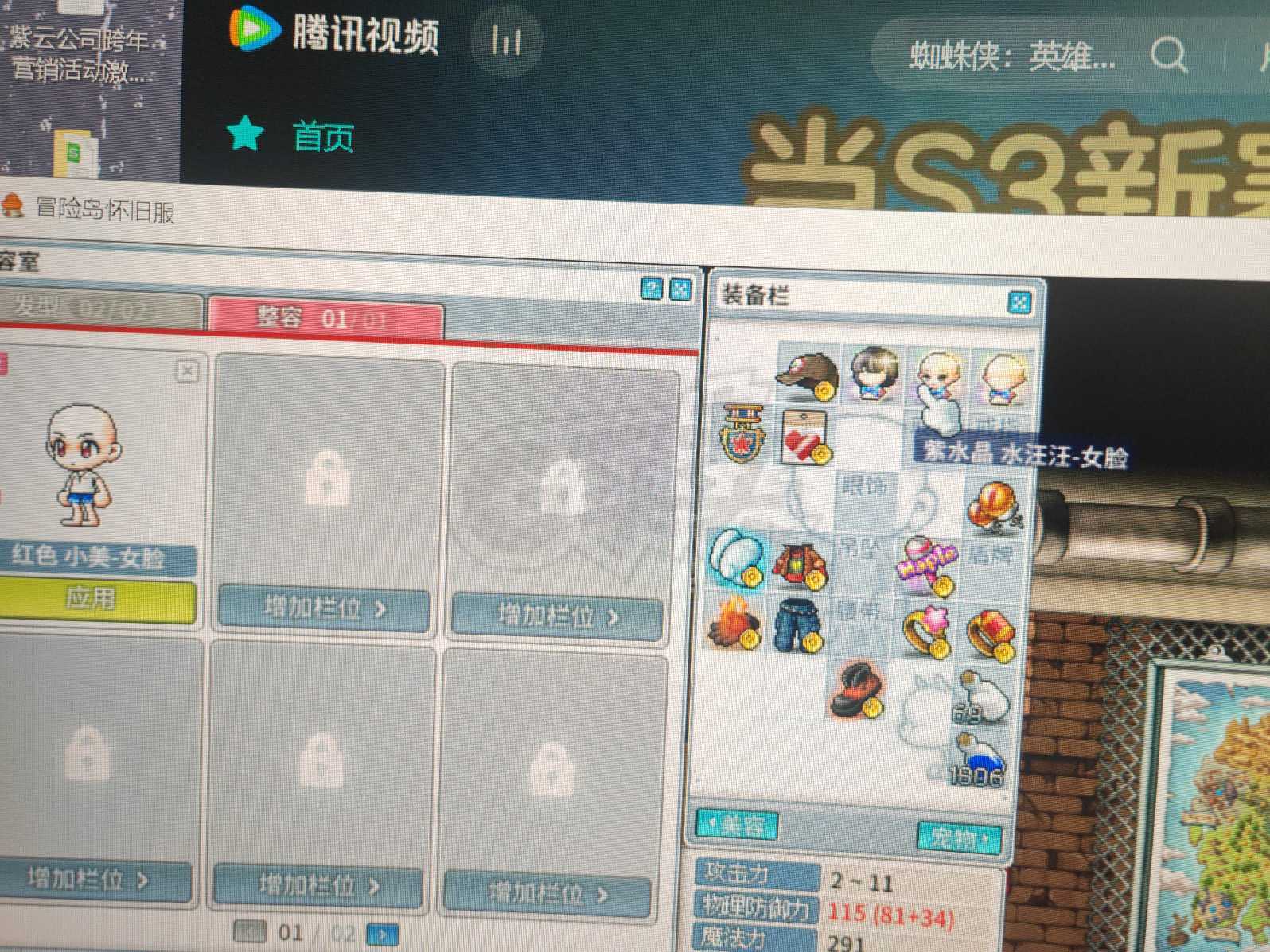 冒险岛怀旧服-账号-[牧师 49级]双稀有发型，水汪汪脸，所有背包已开1页半。一页时装，3宠物均带满技能