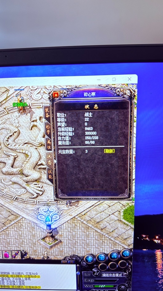 热血传奇1.76秒卡传承版-账号-[战士 22级]一身小极品战士还有3*4个元宝