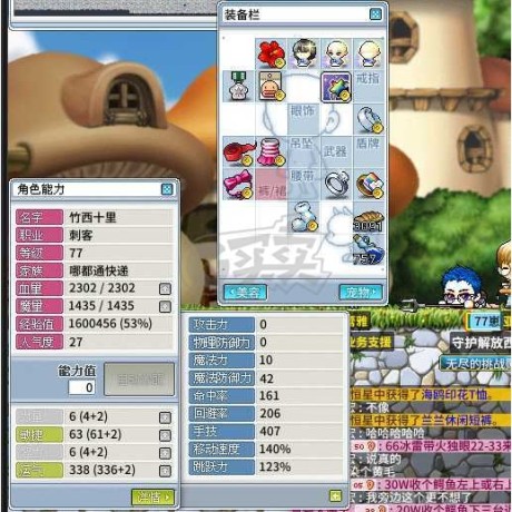 冒险岛怀旧服-账号-[刺客 77级]77级标飞。三宠物满技能*宠物装备都已砸卷*商城2W点卷大量时装点装没装备